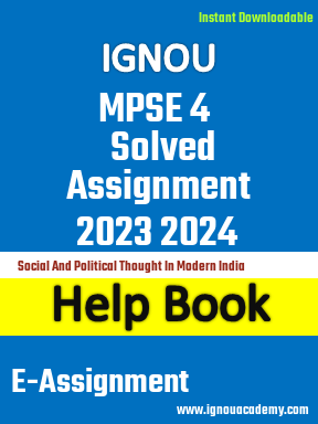 IGNOU MPSE 4 Solved Assignment 2023 2024